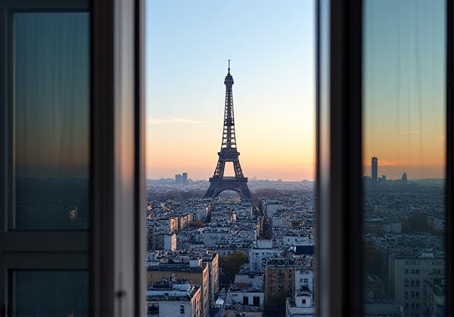 Vue panoramique de Paris depuis la Rue de Rome